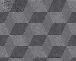 Tapeta ciemno szare wzory geometryczne 30398-3