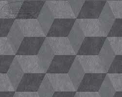Tapeta ciemno szare wzory geometryczne 30398-3